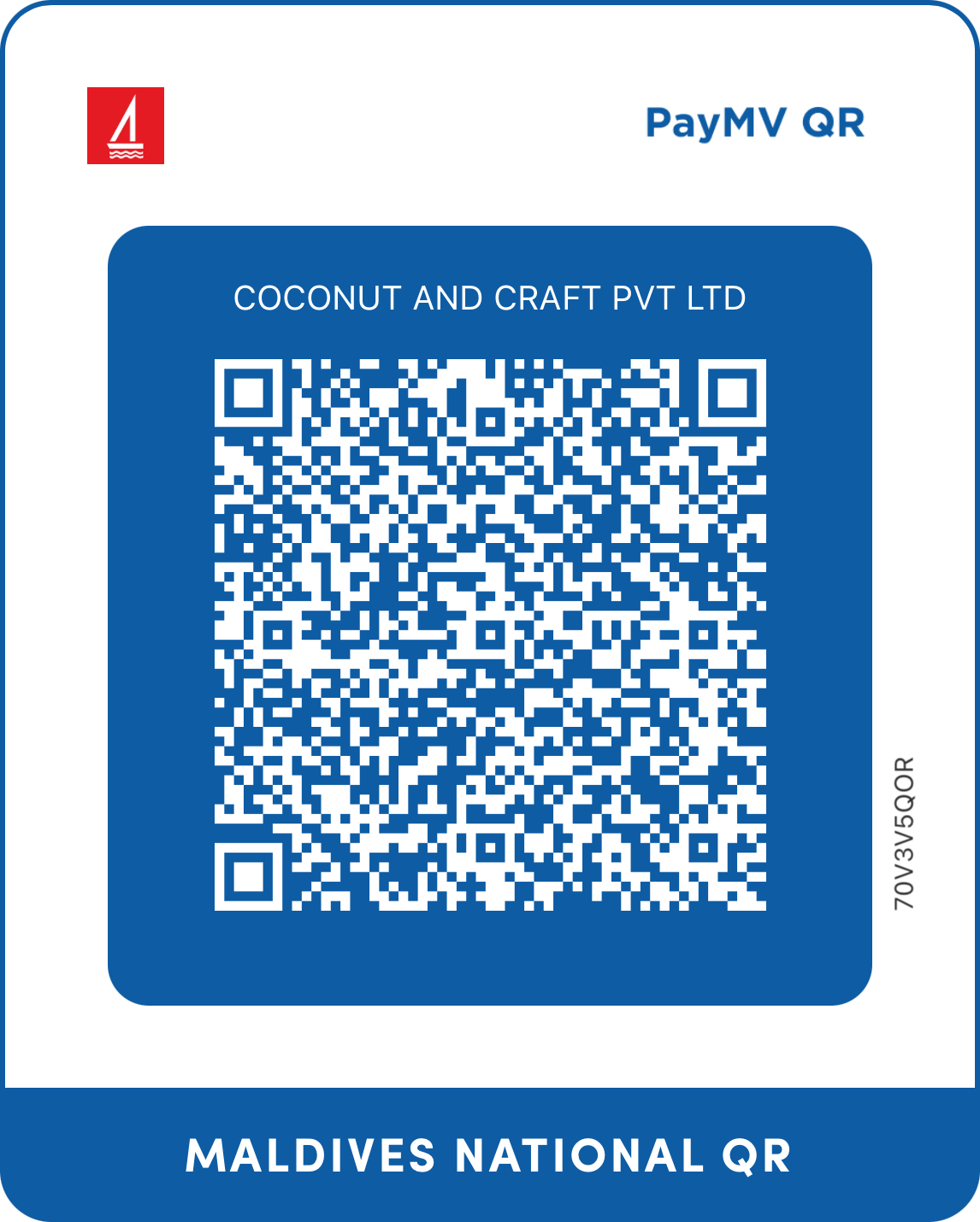 Coconut and Craft MVR payment QR